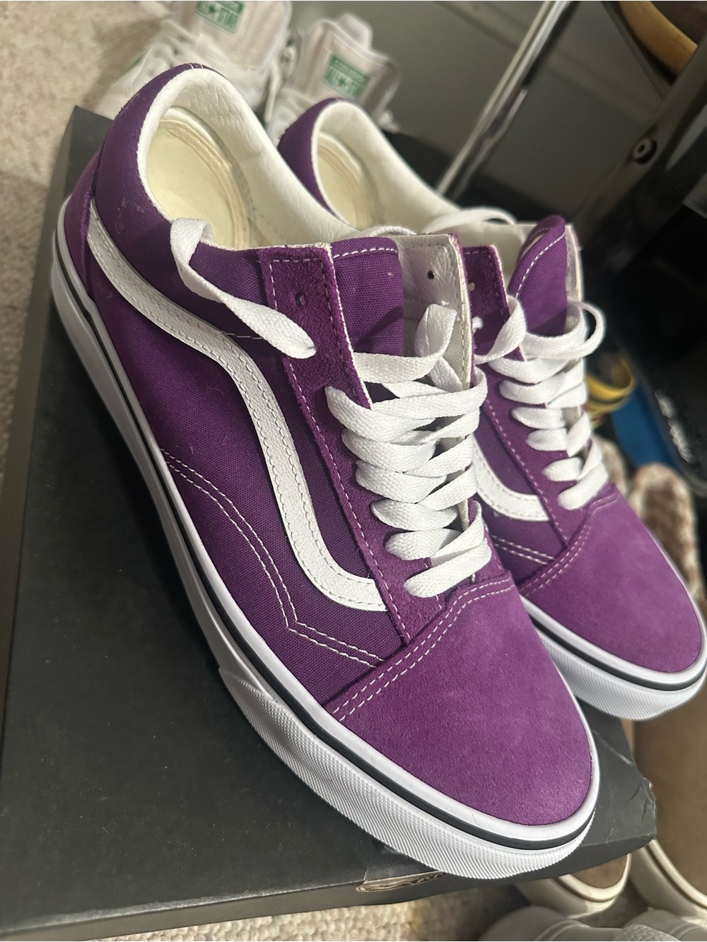 Vans Old Skool Low Top Sneakers - Purple & White